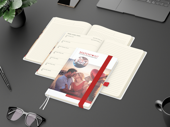 Wochenkalender links + Notizen rechts Match-Hybrid Papier-Hardcover A5, Einband-Material Papier matt