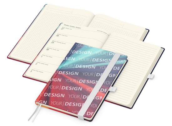 Wochenkalender links + Notizen rechts Match-Hybrid Papier-Hardcover A5, Einband-Material Papier matt
