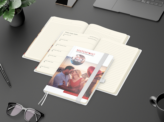 Wochenkalender links + Notizen rechts Match-Hybrid Papier-Hardcover A5, Einband-Material Papier matt