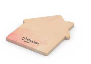 Haftnotizblock Form 100 × 72 mm formgestanzt, Blattanzahl 50, Formstanzung Haus