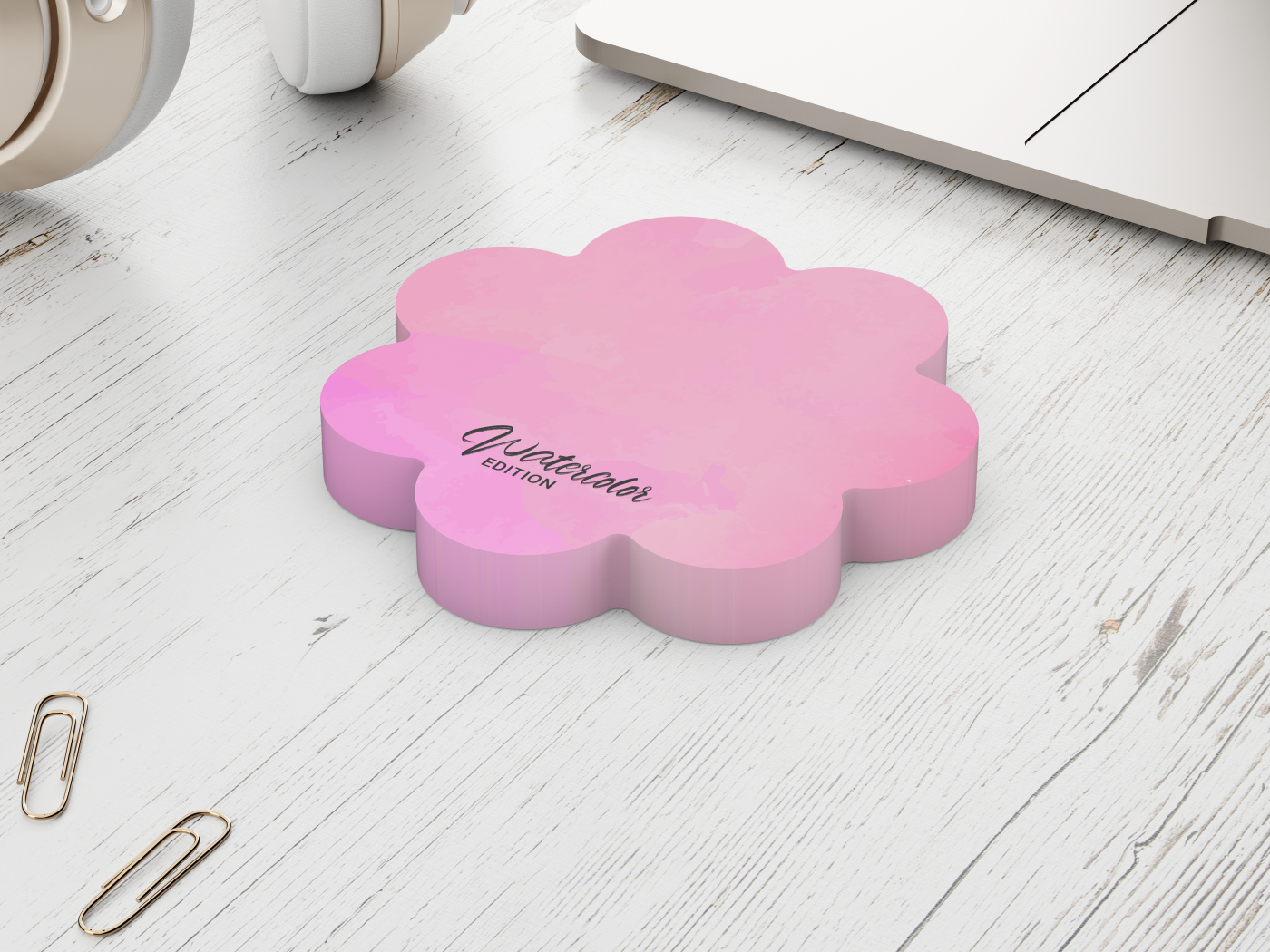 Haftnotizblock Form 72 × 72 mm formgestanzt, Blattanzahl 100, Formstanzung Blume