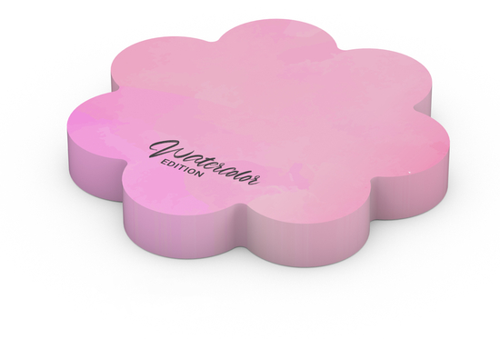 Haftnotizblock Form 72 × 72 mm formgestanzt, Blattanzahl 100, Formstanzung Blume