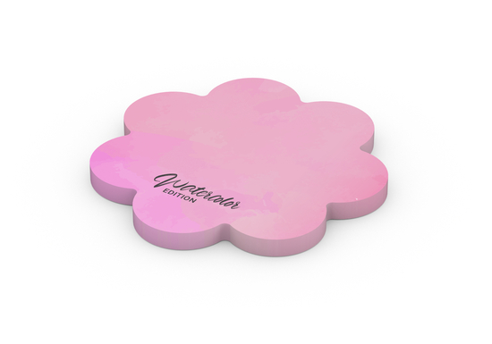 Haftnotizblock Form 72 × 72 mm formgestanzt, Blattanzahl 50, Formstanzung Blume