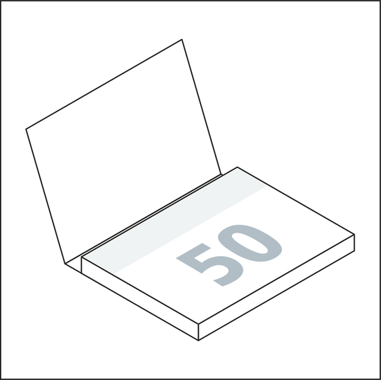 Haftnotizblock Cover Karton Format mittel Karton-Umschlag, Haftzettel-Format/-Gestaltung 100 × 72 mm / weiß, Umschlag-Oberfläche matt