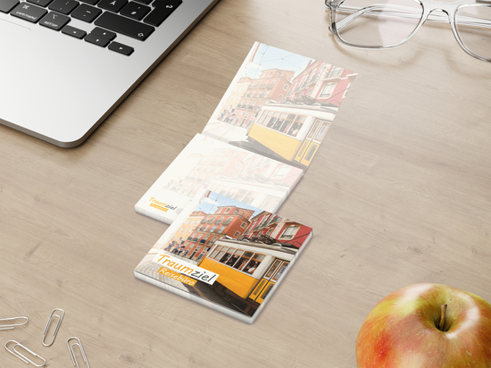 Haftnotizblock Cover Karton RECYCLING Format mittel Naturkarton-Umschlag, 72 × 72 mm