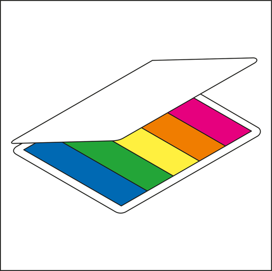 Haftmarker-Set Multi-Card Umschlag mikroperforiert, Haftmarker-Form/-Material Rechteck/Folie, Umschlag-Oberfläche glänzend