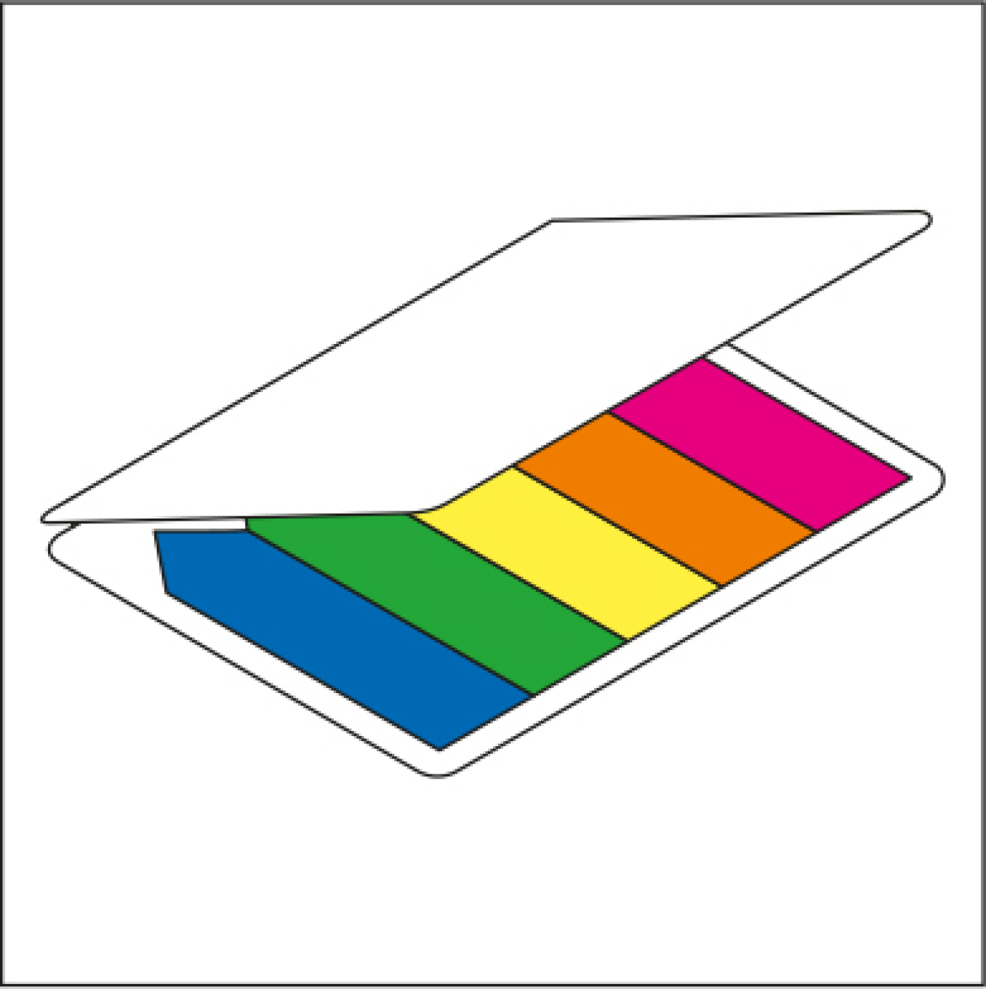 Haftmarker-Set Multi-Card Umschlag mikroperforiert, Haftmarker-Form/-Material Pfeil/Folie, Umschlag-Oberfläche glänzend