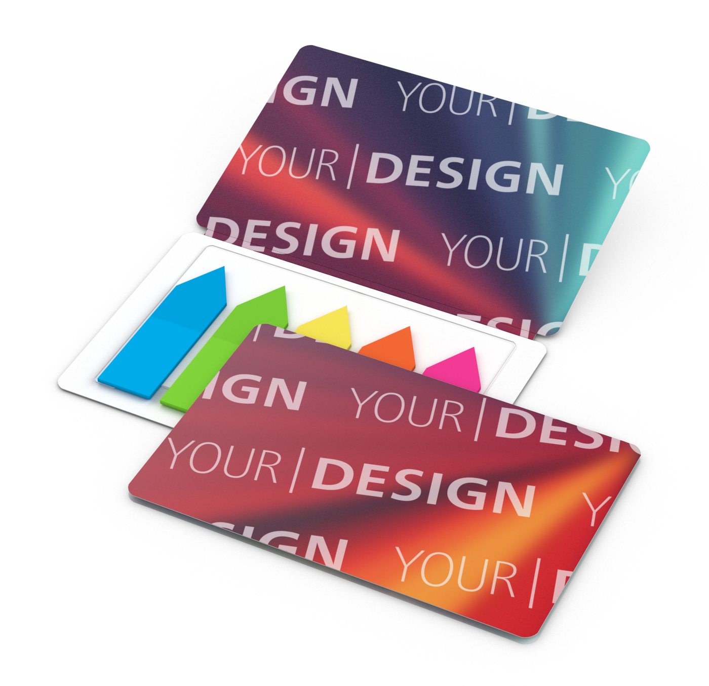 Haftmarker-Set Multi-Card Umschlag mikroperforiert, Haftmarker-Form/-Material Pfeil/Folie, Umschlag-Oberfläche matt
