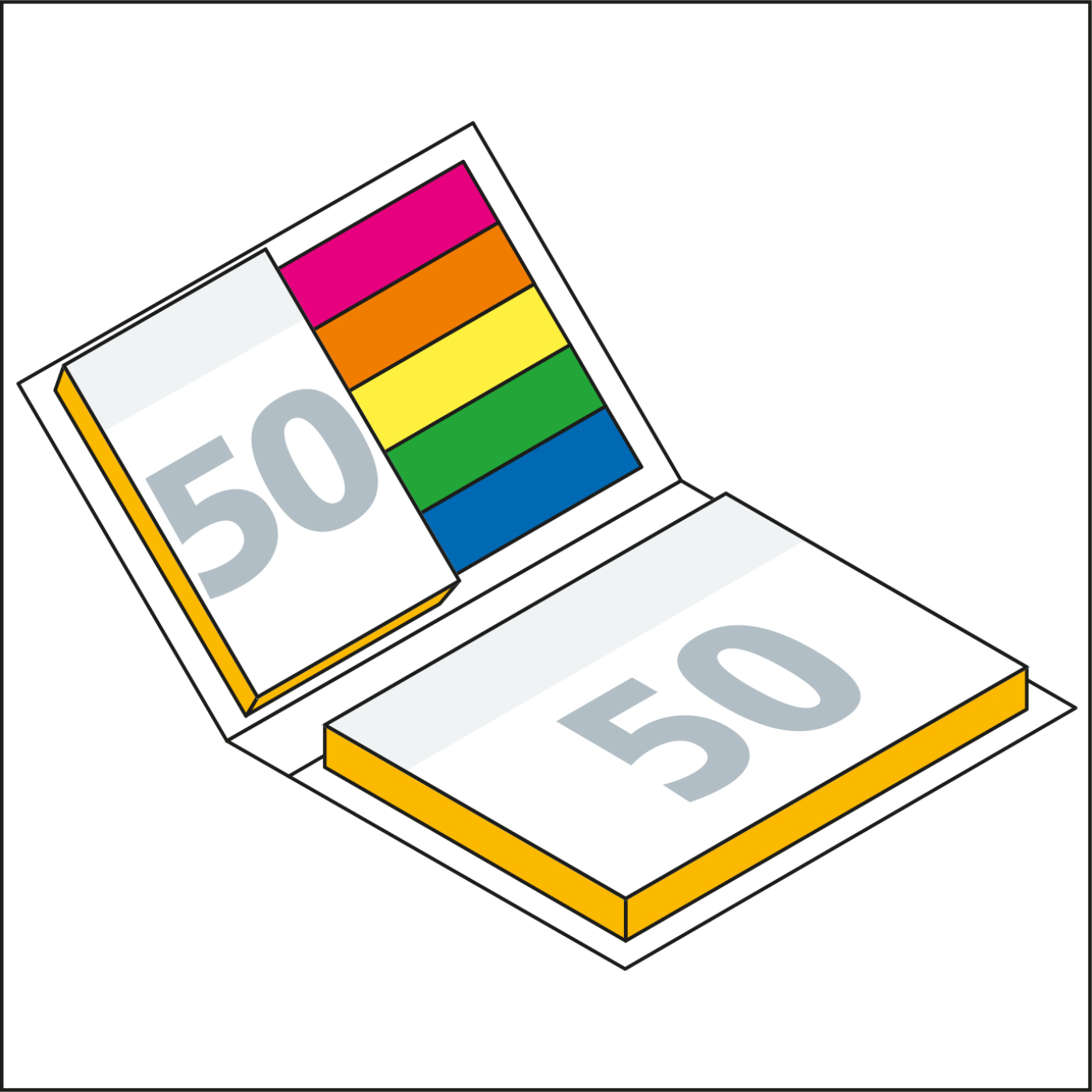 Haftnotiz-Set Budapest 50/50 Haftzettel bedruckt Farbschnitt individuell, Umschlag-Oberfläche matt
