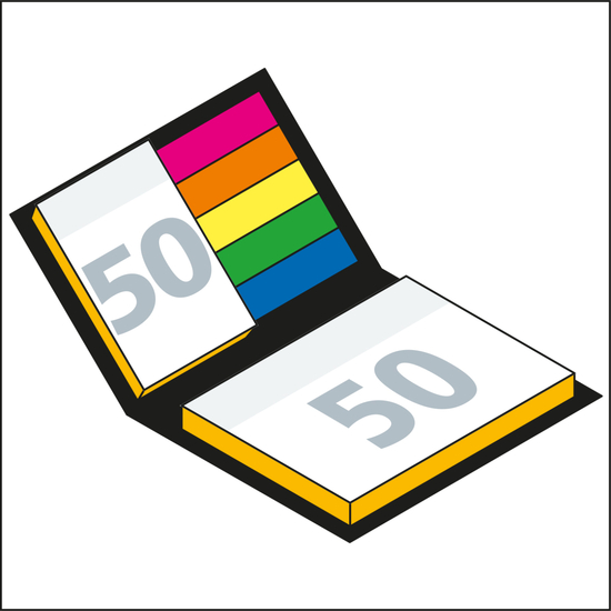 Haftnotiz-Set London Innenteil schwarz 50/50 Haftzettel Farbschnitt, Umschlag-Oberfläche glänzend