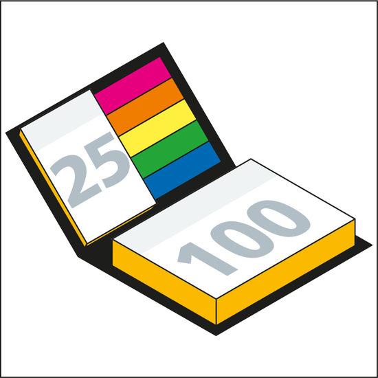 Haftnotiz-Set Wien Innenteil schwarz 100/25 Haftzettel Farbschnitt, Umschlag-Oberfläche matt