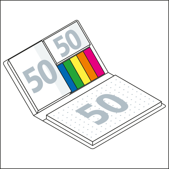 Haftnotiz-Set Helsinki 1 Notizblock 2 Haftnotizblöcke mittelgroß/klein, Haftzettel-Gestaltung individuell