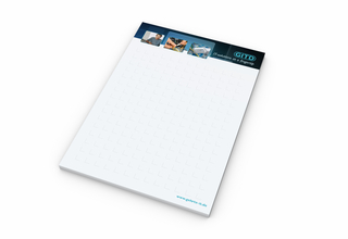 Schreibblock Seiten individuell gestaltbar, Papierformat/Abheftlochung DIN A6 / ohne, Blattanzahl 50