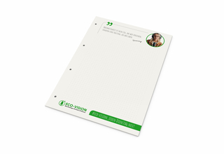 Schreibblock RECYCLING Seiten individuell gestaltbar, Papierformat/Abheftlochung DIN A4 / 4-fach, Blattanzahl 25