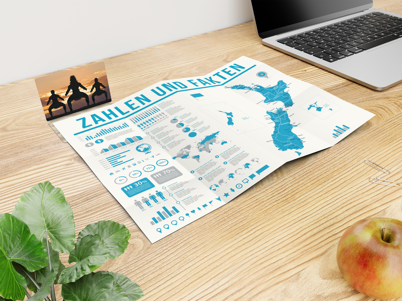 Faltplan Concept-Card Small RECYCLING 85 × 55 mm Naturkarton-Umschlag, Faltplan 40 Kacheln (308 × 235 mm)
