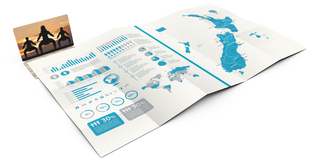 Faltplan Concept-Card Small RECYCLING 85 × 55 mm Naturkarton-Umschlag, Faltplan 50 Kacheln (385 × 235 mm)