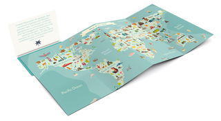 Faltplan Concept-Card Large RECYCLING 100 × 72 mm Naturkarton-Umschlag, Faltplan 24 Kacheln (368 × 192 mm)