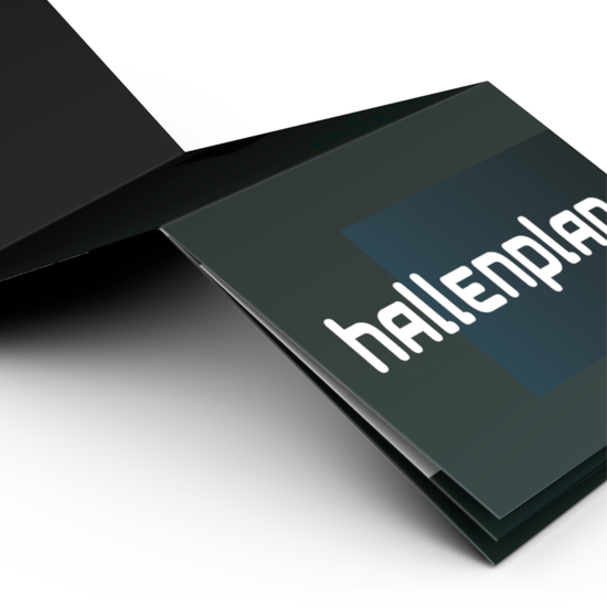 Faltplan Concept-Card Large RECYCLING 100 × 72 mm Naturkarton-Umschlag, Faltplan 50 Kacheln (460 × 320 mm)