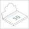 Haftnotizblock Cover Pop-Up Aufsteller formgestanzt Karton-Umschlag, Aufsteller-Formstanzung kleiner Halbkreis links
