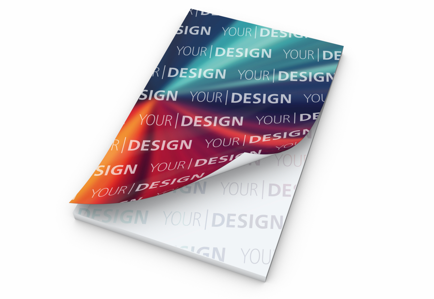 Schreibblock Cover Seiten/Deckblatt individuell gestaltbar, Format/Blattanzahl/Lochung DIN A5 / 100 Blatt / ohne