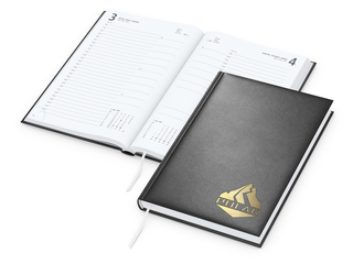 Buchkalender Advance Bestseller inkl. Goldprägung, schwarz