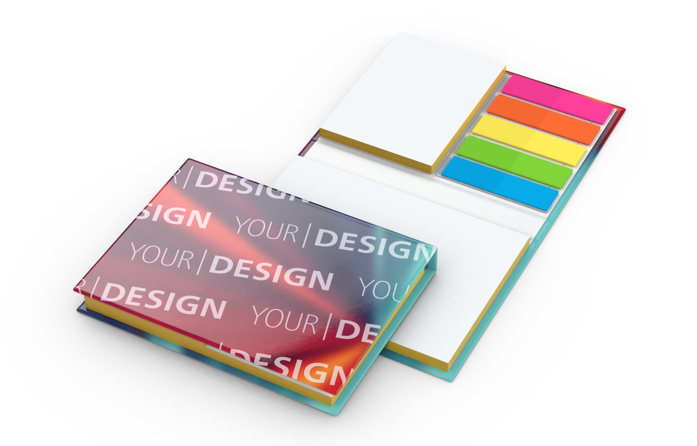 Haftnotiz-Set Budapest Bookcover White Bestseller, gloss-individuell, Farbschnitt gelb