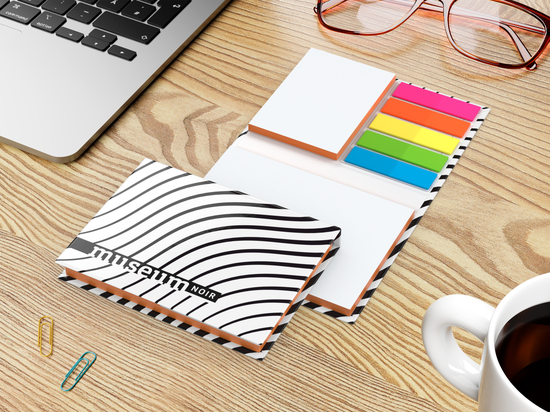 Haftnotiz-Set Budapest Bookcover White Bestseller, gloss-individuell, Farbschnitt orange