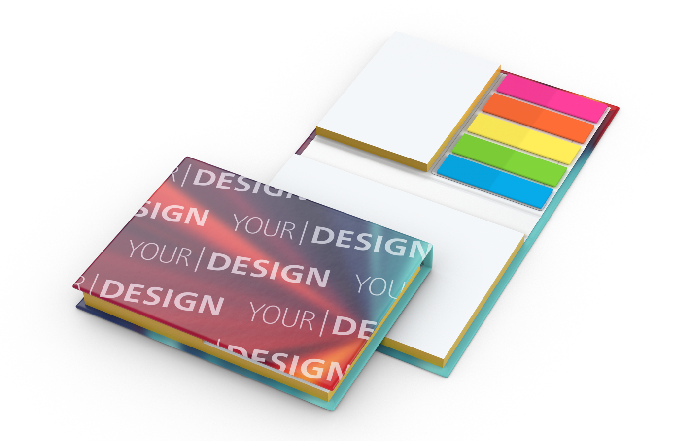 Haftnotiz-Set Budapest Bookcover White Bestseller, matt-individuell, Farbschnitt gelb