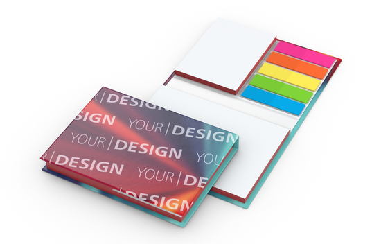 Haftnotiz-Set Budapest Bookcover White Bestseller, matt-individuell, Farbschnitt rot
