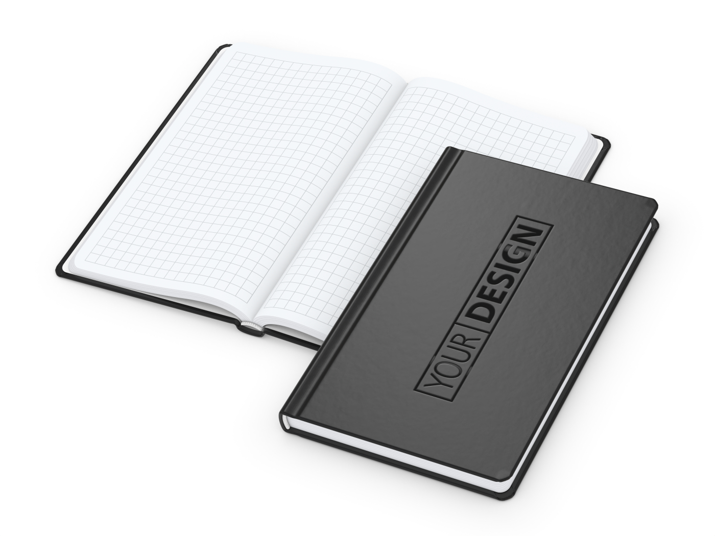 Notizbuch Easy-Book Basic Bestseller, Pocket, schwarz inkl. Prägung schwarz-glänzend
