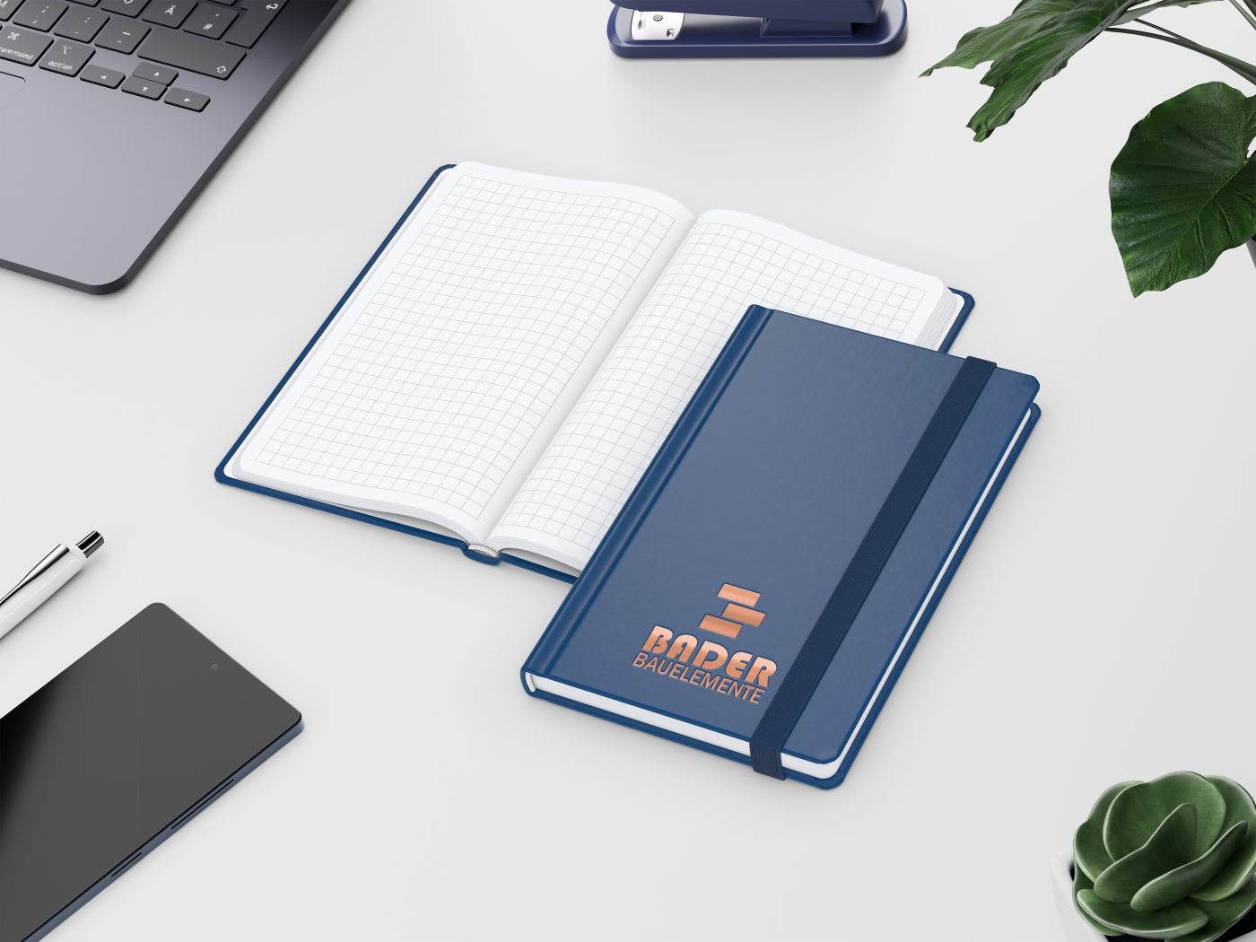 Notizbuch Easy-Book Comfort Bestseller, Pocket, dunkelblau inkl. Kupferprägung