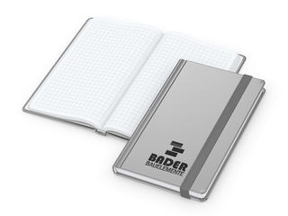 Notizbuch Easy-Book Comfort Bestseller, Pocket, silber inkl. Prägung schwarz-glänzend