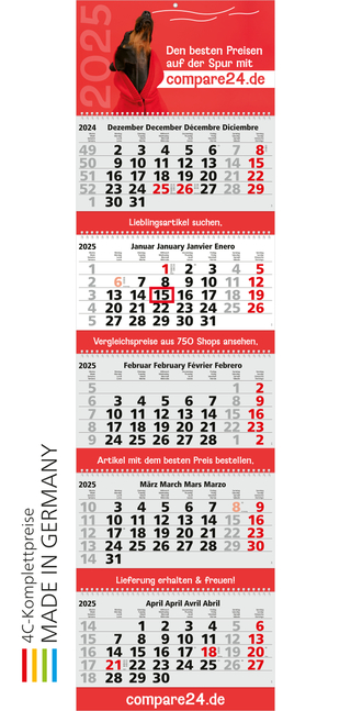 5-Monatskalender Grande Wire-O 5 Bestseller (Mehrblock)