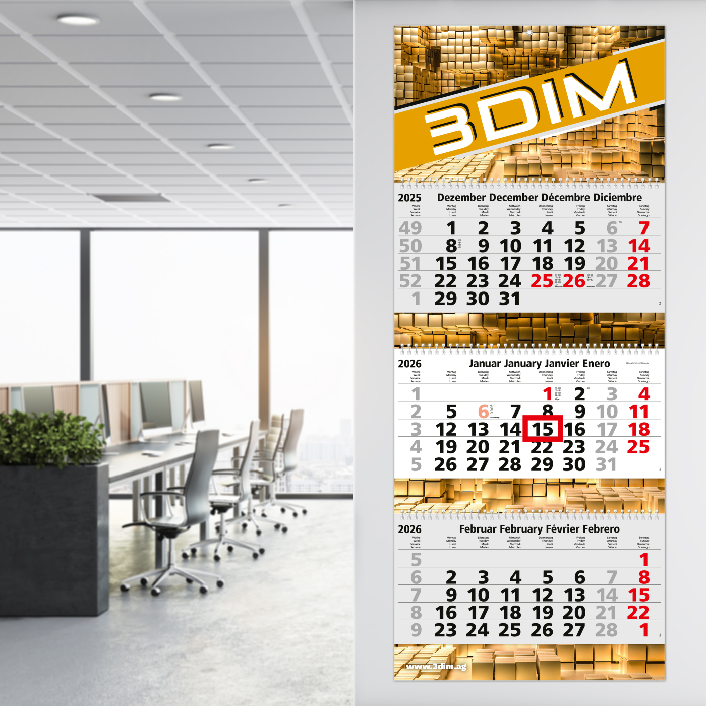 3-Monatskalender Maxi Wire-O 3 Bestseller (Mehrblock)