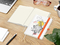 Notizbuch Match-Book Creme Bestseller, A5, Natura, individuell, orange
