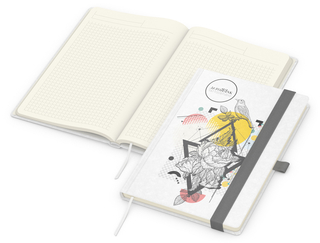 Notizbuch Match-Book Creme Bestseller, A5, Natura, individuell, weiß