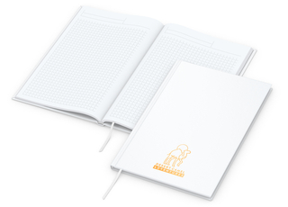 Notizbuch Memo-Book Bestseller, A5, matt-weiß