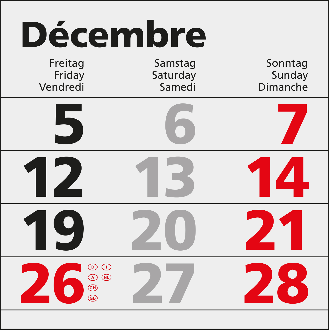 4-Monatskalender Mega 4 Post Bestseller (Einblatt)
