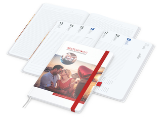 Wochenplaner Match-Hybrid White Bestseller, A4, Cover-Star gloss, rot