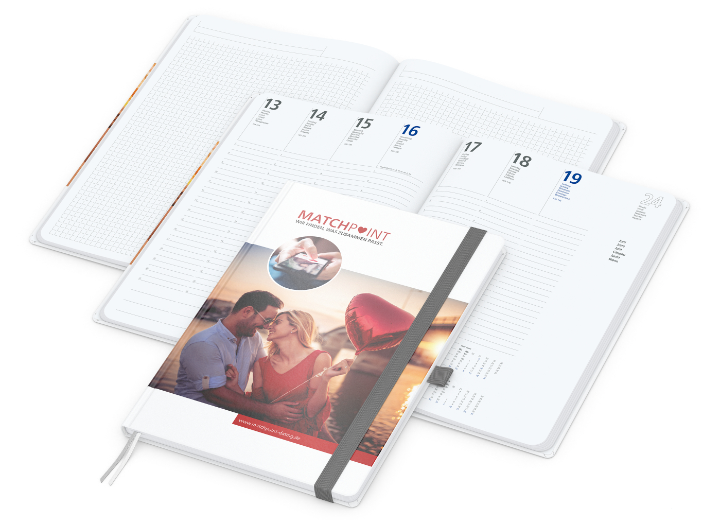 Wochenplaner Match-Hybrid White Bestseller, A4, Cover-Star gloss, silbergrau
