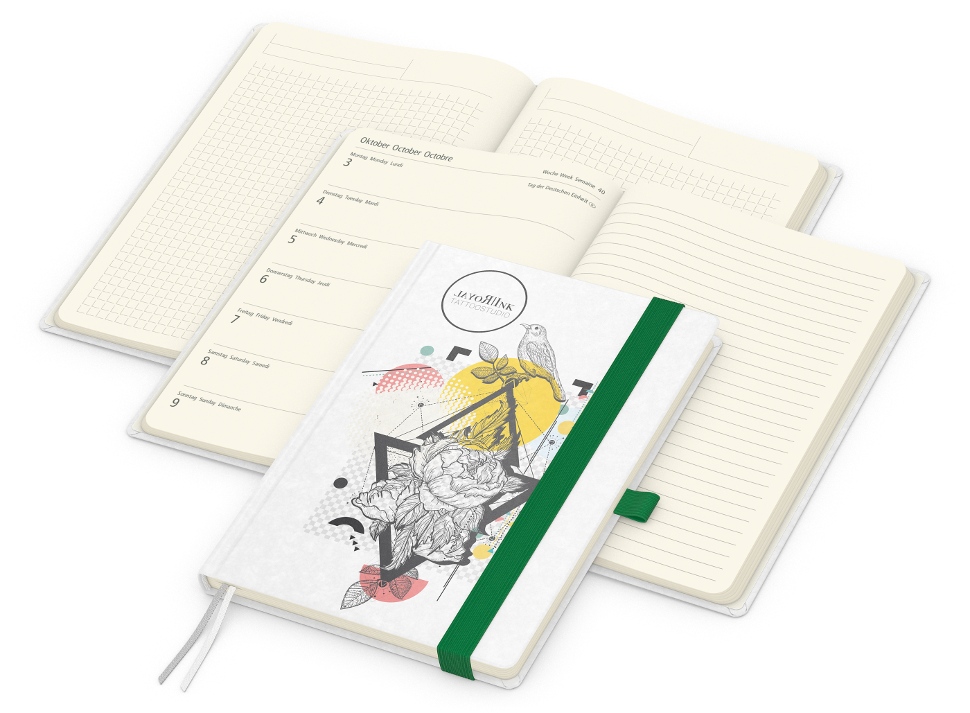 Wochenplaner Match-Hybrid Creme Bestseller, Natura individuell, grün