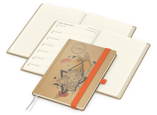 Wochenplaner Match-Hybrid Creme Bestseller, Natura braun-individuell, orange