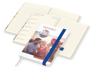 Wochenplaner Match-Hybrid Creme Bestseller, Cover-Star matt, mittelblau