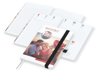 Wochenplaner Match-Hybrid White Bestseller, A5, Cover-Star gloss-individuell, schwarz