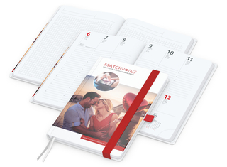 Wochenplaner Match-Hybrid White Bestseller, A5, Cover-Star gloss-individuell, rot