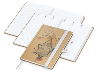Wochenplaner Match-Hybrid White Bestseller, A5, Natura braun-individuell, weiß