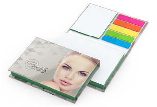 Haftnotiz-Set Prag Bookcover White Bestseller, gloss-individuell, Farbschnitt grün