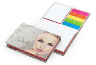 Haftnotiz-Set Prag Bookcover White Bestseller, matt-individuell, Farbschnitt rot