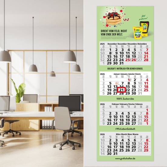 4-Monatskalender Quadro Light 4 Bestseller, Deutsch (Mehrblock)