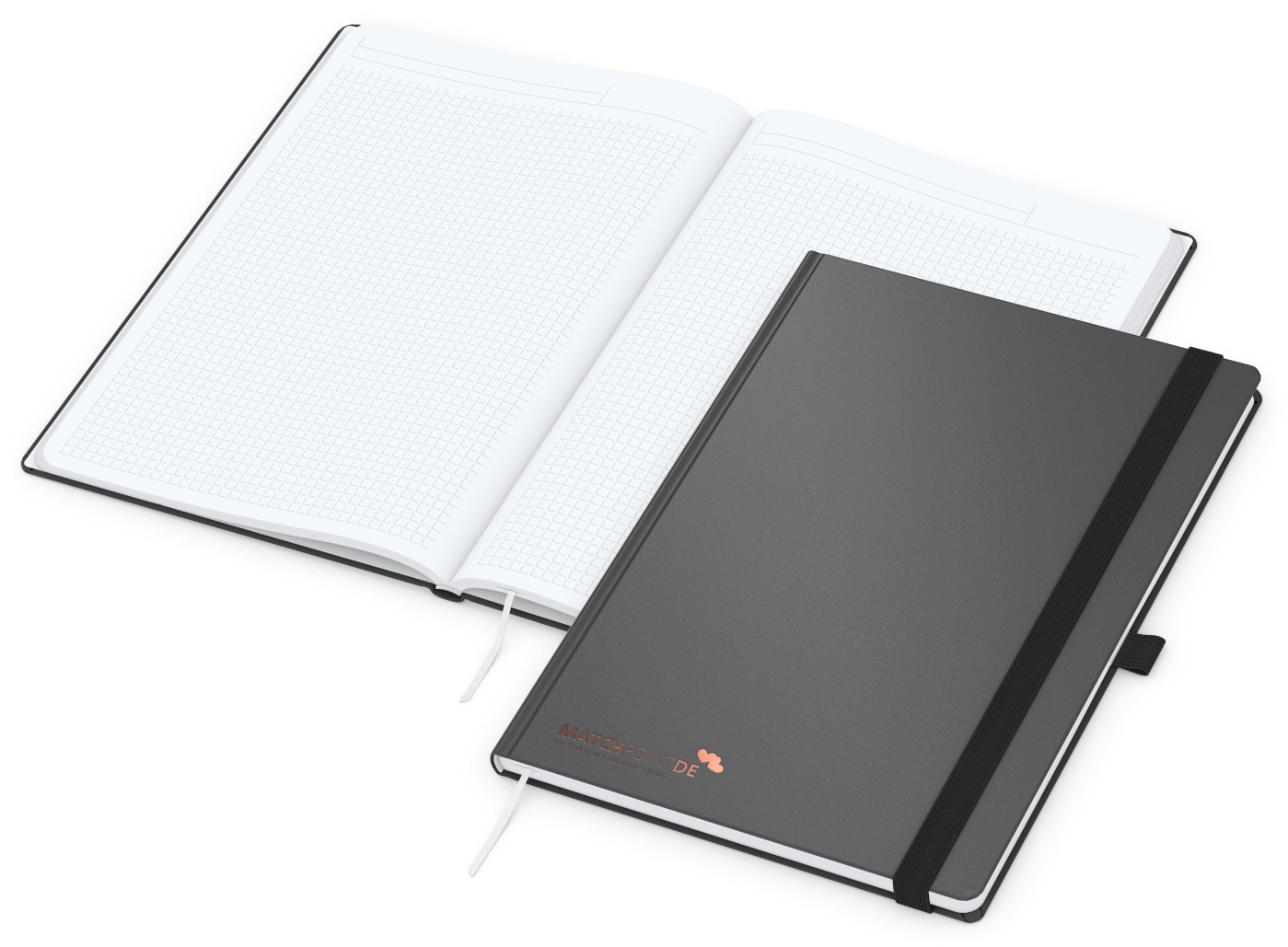 Notizbuch Vision-Book White Bestseller, A4, anthrazit inkl. Kupferprägung